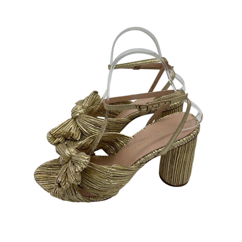 Loeffler Randall Chic Gold Camellia Knotted Sandals Size 8 - Picture 3 of 6